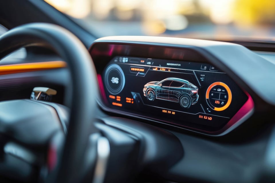 inside car with display