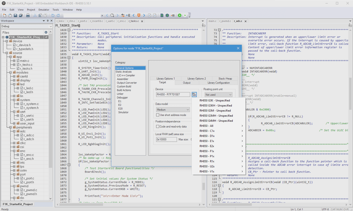 IAR Embedded Workbench for Renesas RH850 IAR