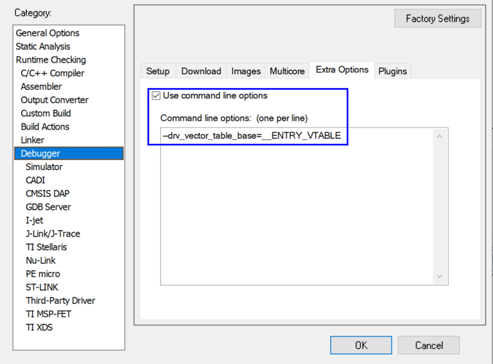 Warning __vector_table symbol not found IAR