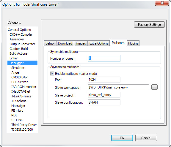 multi core settings in the IDE